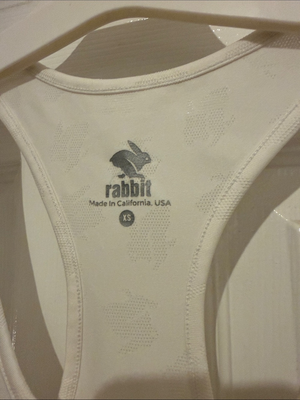 Rabbit Bunny Hop White Racerback Performance Tank - Picture 2 of 3